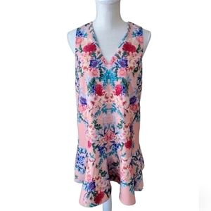 Anthropologie Keepsake Dress Sleeveless Floral Tangerine Ruffle Size XS‎